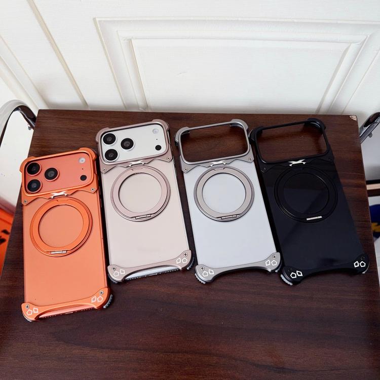 For iPhone 17 Pro Jaguar Original Color Frameless 360 Rotation Holder Magnetic Phone Case