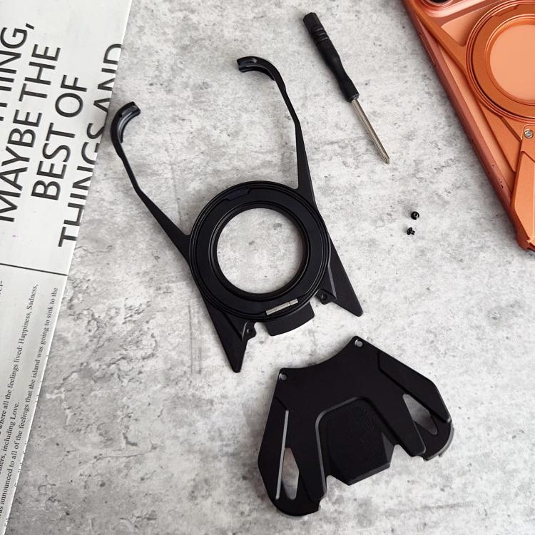 For iPhone 17 Pro Racing Car Metal Frameless 360 Rotation Holder Magnetic Phone Case