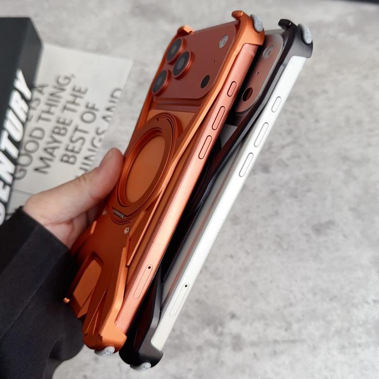 For iPhone 17 Pro Racing Car Metal Frameless 360 Rotation Holder Magnetic Phone Case
