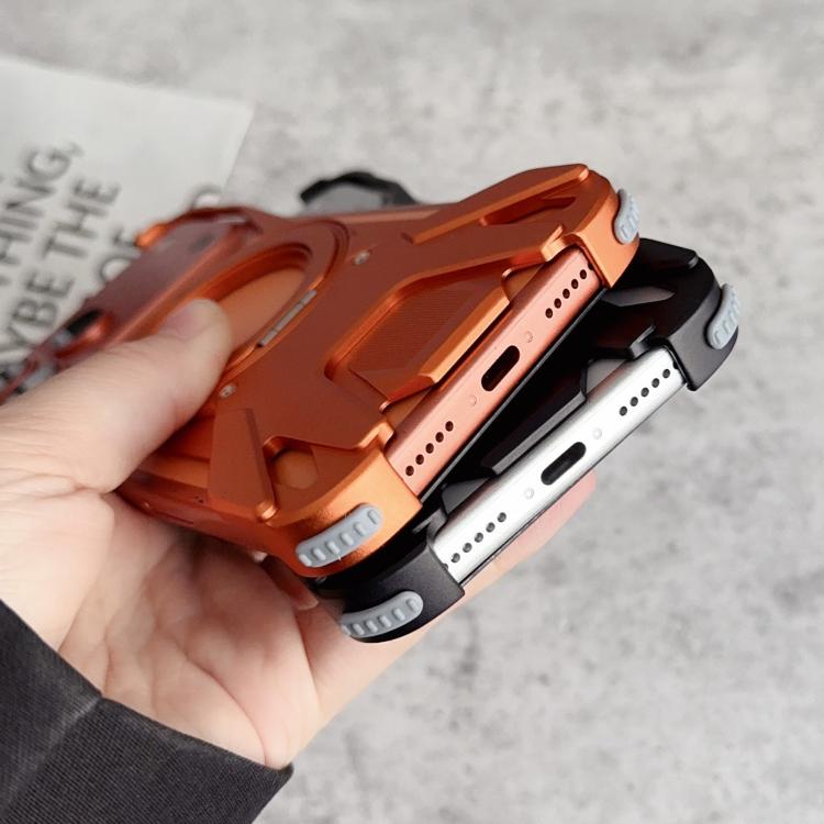 For iPhone 17 Pro Max Racing Car Metal Frameless 360 Rotation Holder Magnetic Phone Case