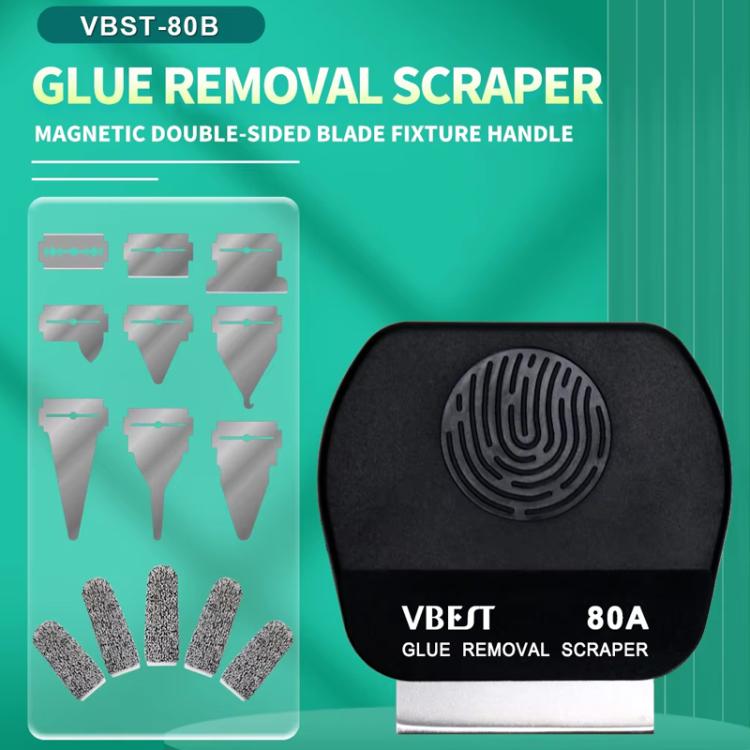 BEST VBST-80B Stainless Steel Multipurpose Magnetic Double-sided Glue Removal Scraper Set