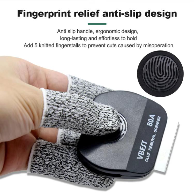 BEST VBST-80B Stainless Steel Multipurpose Magnetic Double-sided Glue Removal Scraper Set