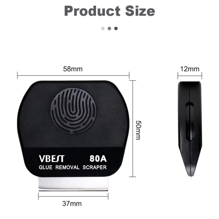 BEST VBST-80B Stainless Steel Multipurpose Magnetic Double-sided Glue Removal Scraper Set