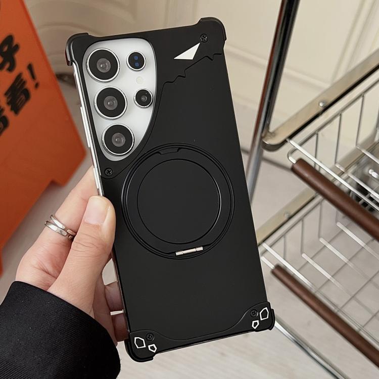 For Samsung Galaxy S23 Ultra 5G Jaguar Original Color Frameless 360 Rotation Holder Magnetic Phone Case