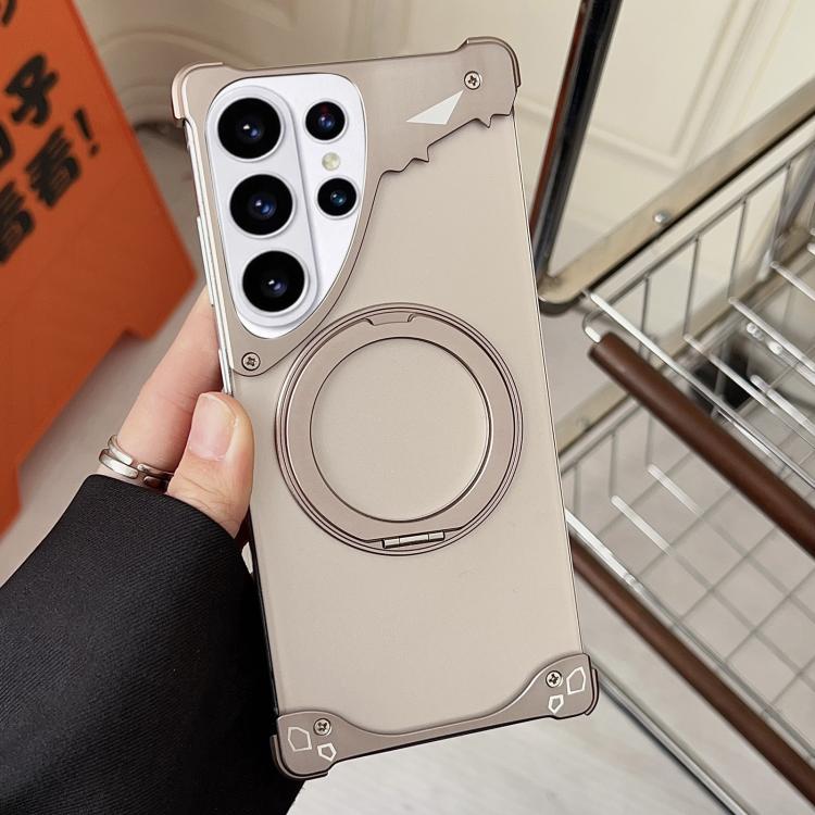 For Samsung Galaxy S26 Ultra 5G Jaguar Original Color Frameless 360 Rotation Holder Magnetic Phone Case