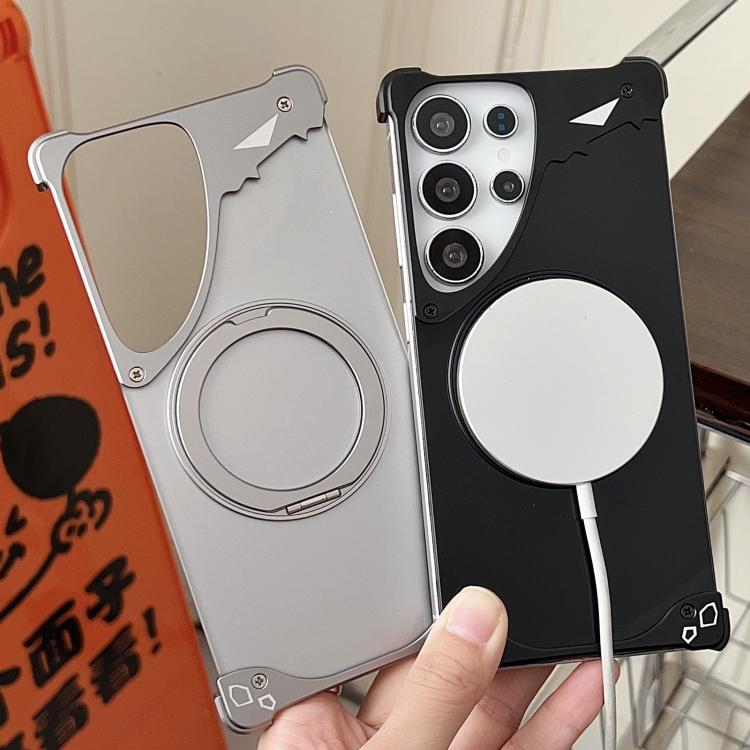 For Samsung Galaxy S23 Ultra 5G Jaguar Original Color Frameless 360 Rotation Holder Magnetic Phone Case