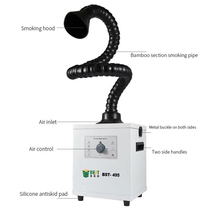 BEST BST-495 Powerful Suction Air Static Multiple Filters Soldering Tin Smoke Purifier, Plug:US Plug