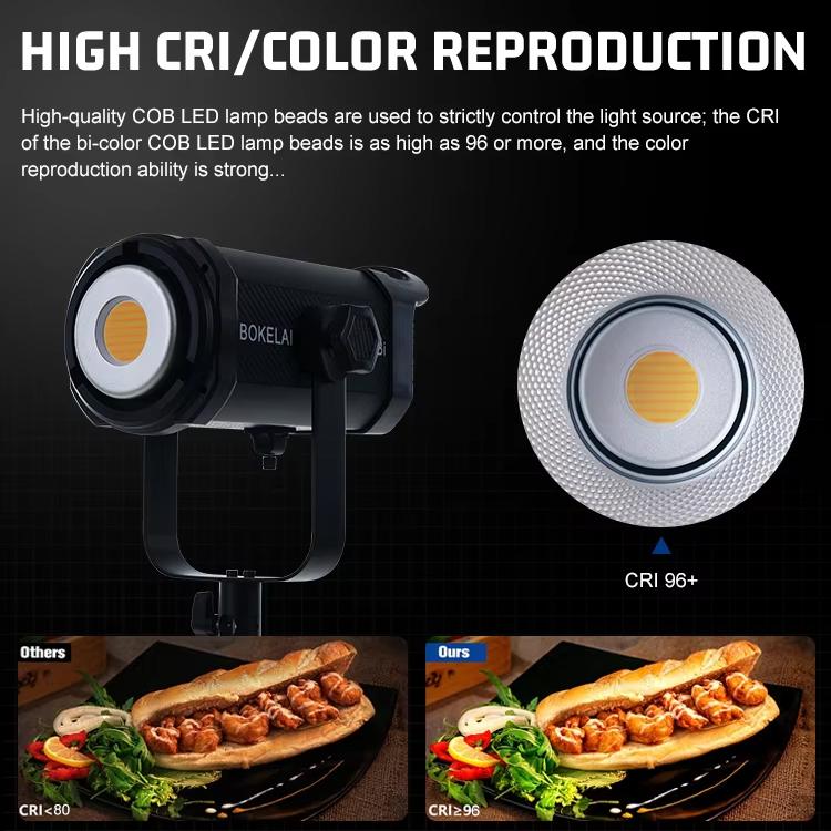 BOKELAI BK-300Bi 300W 2700K-6500K Dual Color Temperature LED Video Fill Light with Remote Control, US Plug