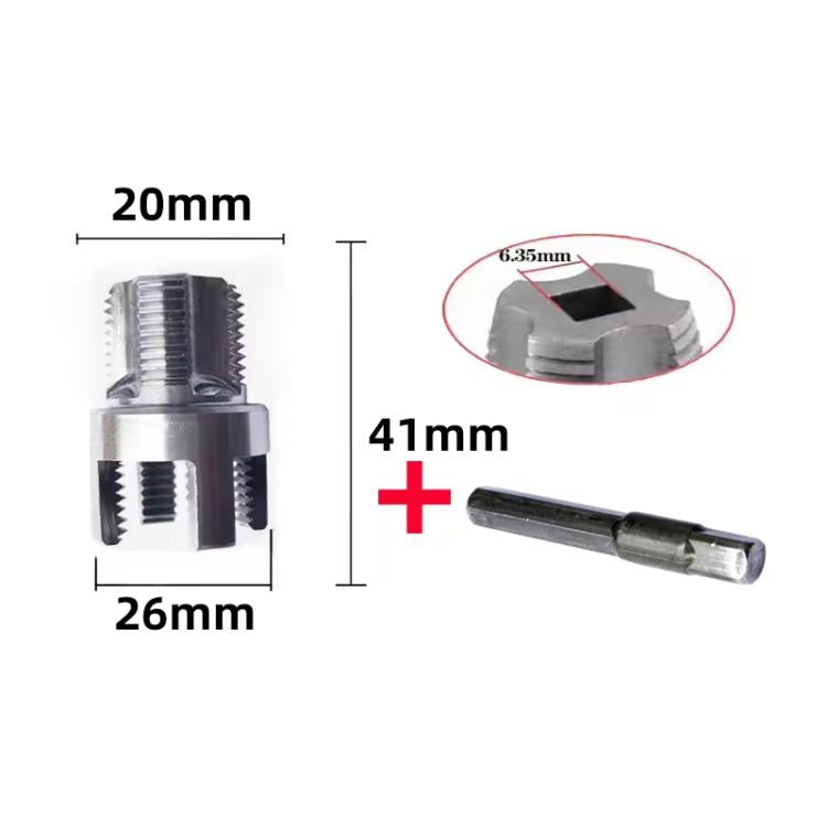 Plumbing Internal External Integrated Thread Cutting Tool, Type:4 Points M20 Silver