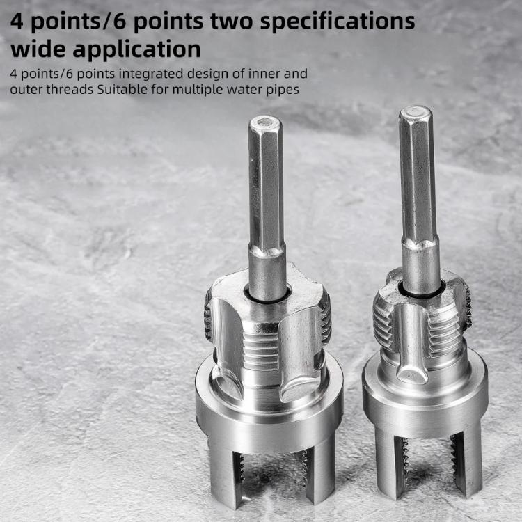 Plumbing Internal External Integrated Thread Cutting Tool, Type:4+6 Points M20+M25 Silver