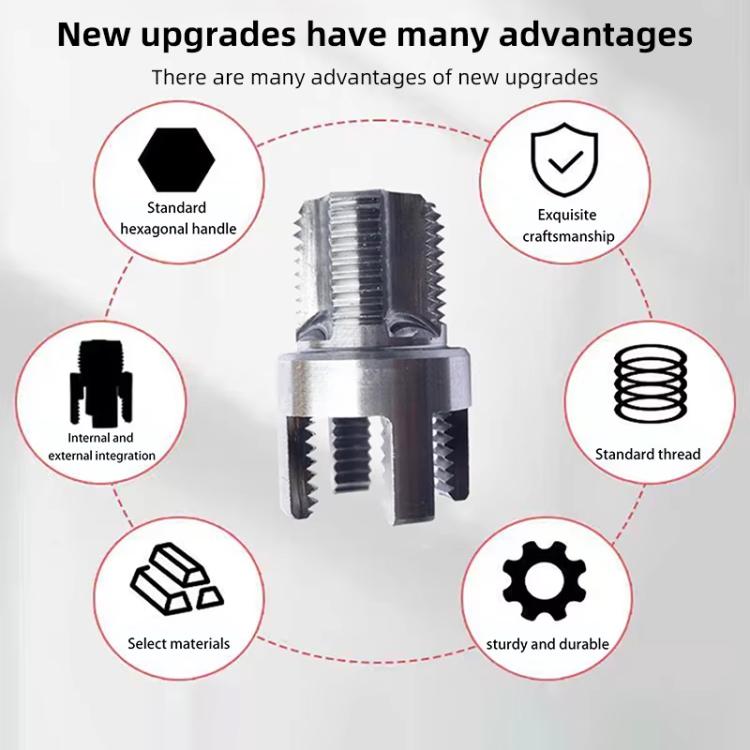 Plumbing Internal External Integrated Thread Cutting Tool, Type:4+6 Points M20+M25 Silver