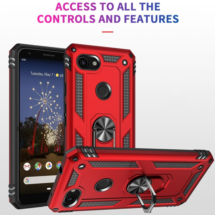 For Google Pixel 3a XL Shockproof TPU + PC Protective Case with 360 Degree Rotating Holder