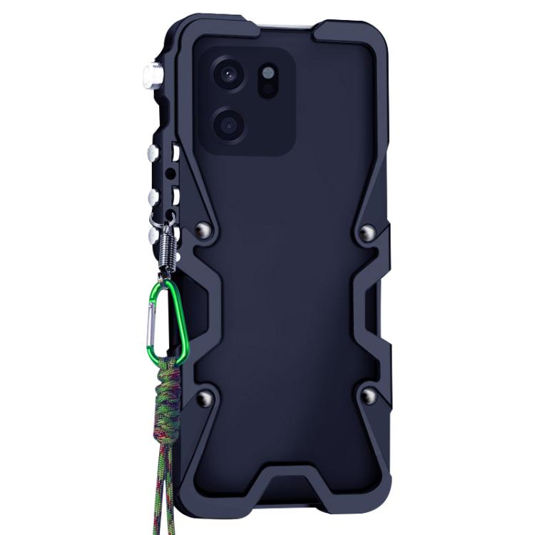 For OnePlus Turbo 6V Trigger Design Hollow Metal Frame Phone Case with Lanyard