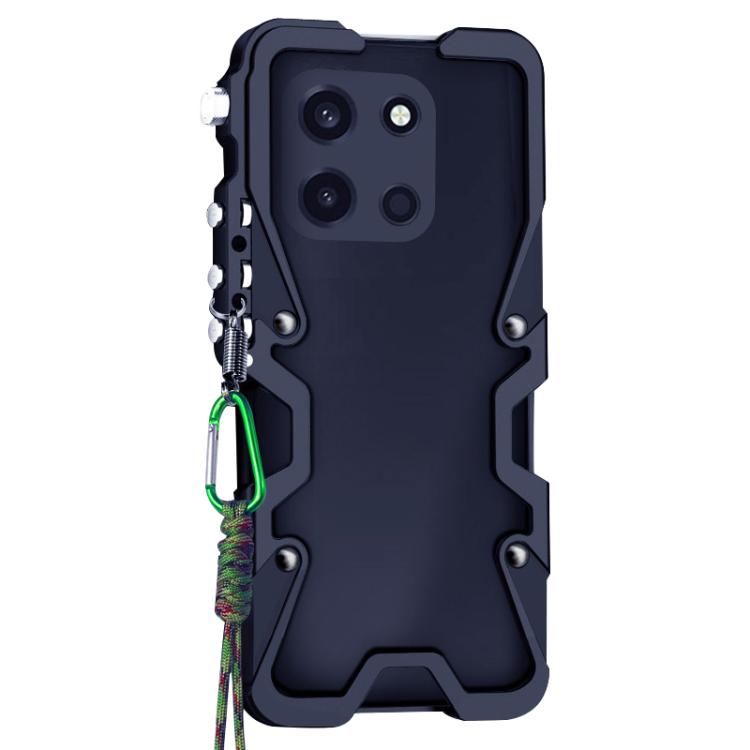 For OnePlus Nord 6 5G Trigger Design Hollow Metal Frame Phone Case with Lanyard