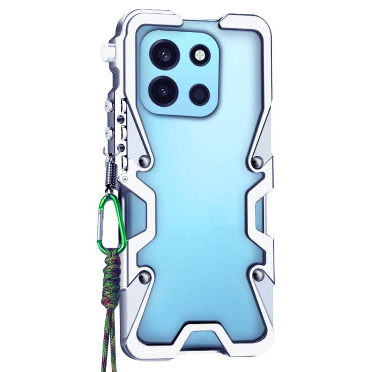 For OnePlus Nord 6 5G Trigger Design Hollow Metal Frame Phone Case with Lanyard