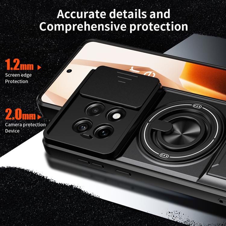 For OnePlus 13R 5G / Ace 5 5G Lens Sliding Window Multifunctional Magnetic Shockproof Phone Case