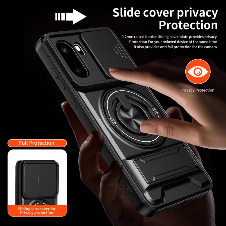 For OnePlus 15R 5G / Ace 6 5G Lens Sliding Window Multifunctional Magnetic Shockproof Phone Case