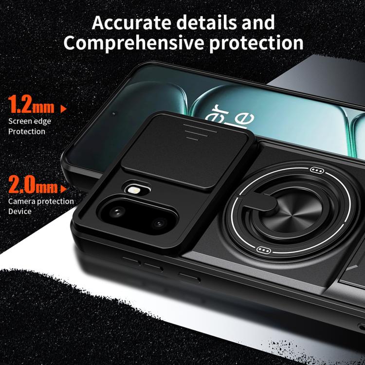 For OnePlus 15R 5G / Ace 6 5G Lens Sliding Window Multifunctional Magnetic Shockproof Phone Case