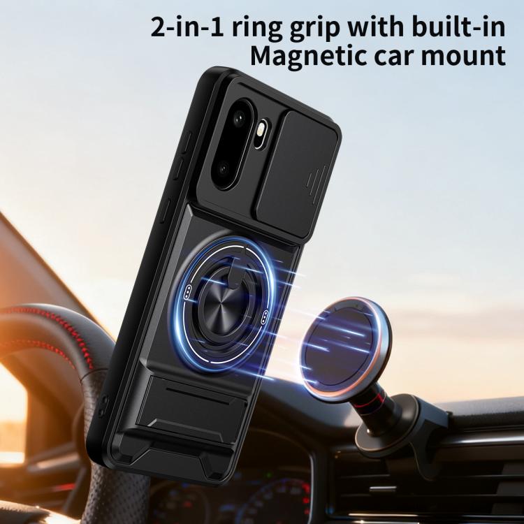 For OnePlus 15R 5G / Ace 6 5G Lens Sliding Window Multifunctional Magnetic Shockproof Phone Case