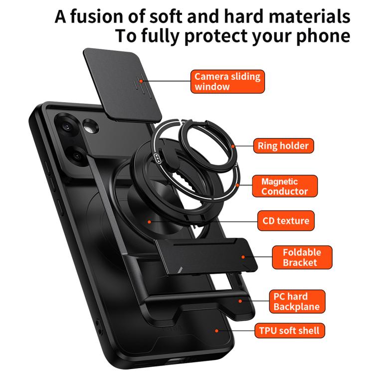 For OnePlus Nord 5 5G / Ace 5 Ultra Lens Sliding Window Multifunctional Magnetic Shockproof Phone Case