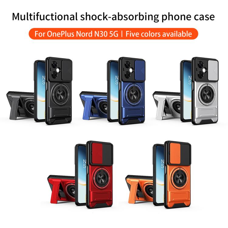 For OnePlus Nord N30 5G Lens Sliding Window Multifunctional Magnetic Shockproof Phone Case