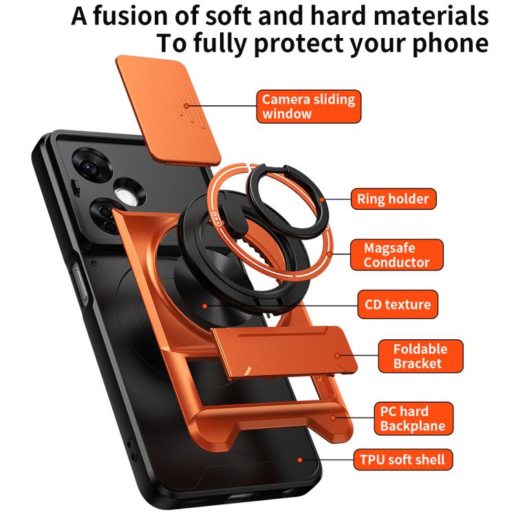 For OnePlus Nord N30 5G Lens Sliding Window Multifunctional Magnetic Shockproof Phone Case