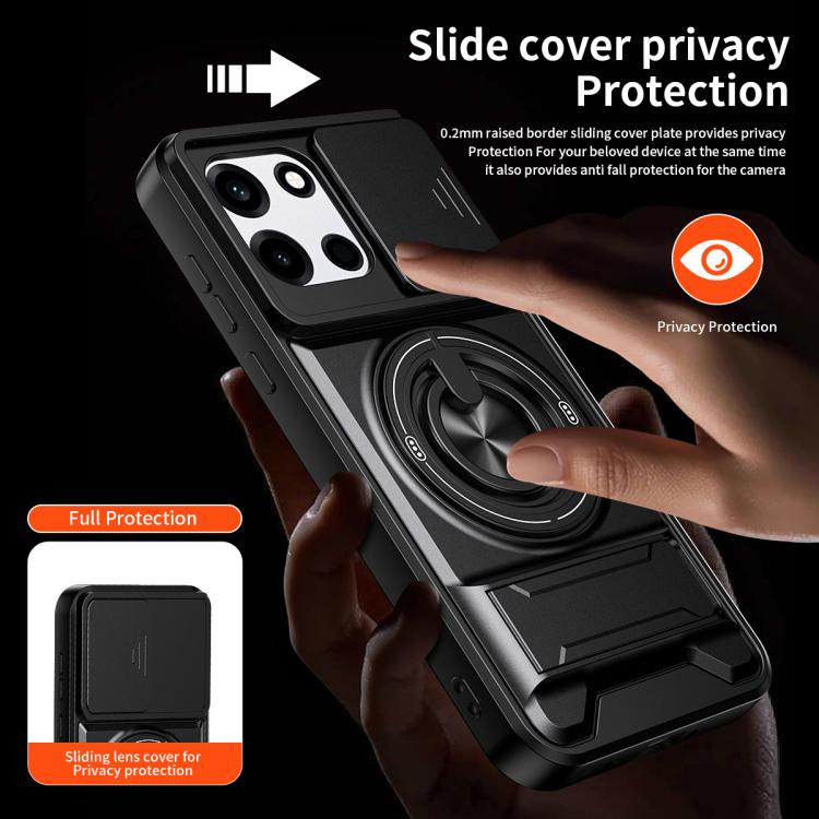 For OnePlus Turbo 6 5G Lens Sliding Window Multifunctional Magnetic Shockproof Phone Case