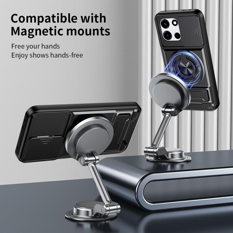 For OnePlus Turbo 6 5G Lens Sliding Window Multifunctional Magnetic Shockproof Phone Case