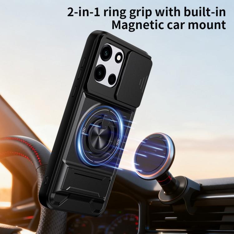 For OnePlus Turbo 6 5G Lens Sliding Window Multifunctional Magnetic Shockproof Phone Case