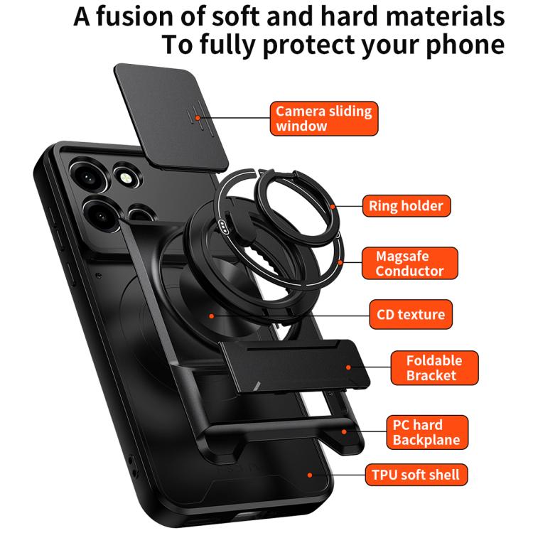 For OnePlus Nord 6 5G Lens Sliding Window Multifunctional Magnetic Shockproof Phone Case