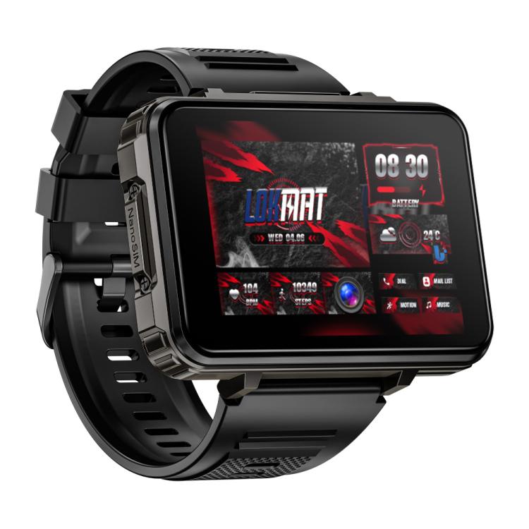 LOKMAT APPLLP 5 Max 4G Smart Watch, 6GB+128GB, 2.4 inch MT6762 + PAR2822 Octa Core, Android 10.7, Heart Rate, Video Call - Black
