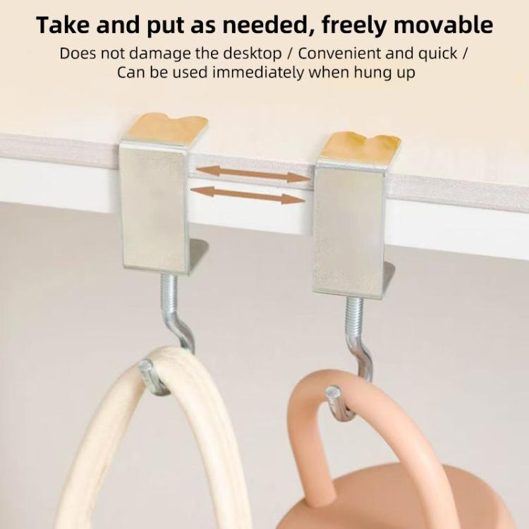 360 Degree Rotatable No-drilling Table Hook - Silver