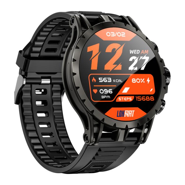 LOKMAT APPLLP 4 4G Smart Watch, 1.58 inch SC8541E Quad Core, 3GB+32GB, Android 8.1, GPS, Heart Rate, Blood Oxygen, Blood Pressure Monitoring, NFC - Black