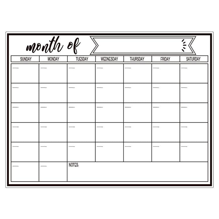 21x28cm Monthly Plan Magnetic Refrigerator Message Board