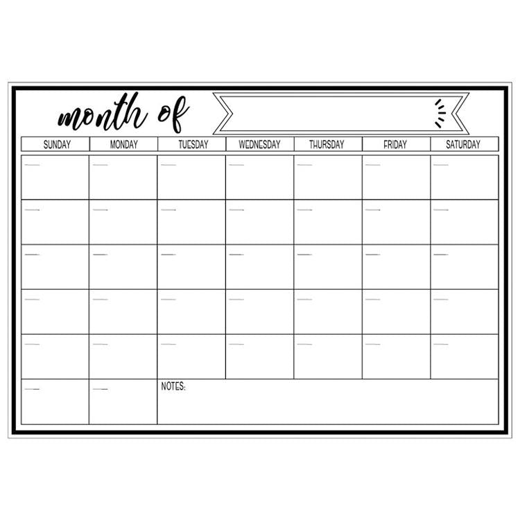 42x29.7cm Monthly Plan Magnetic Refrigerator Message Board