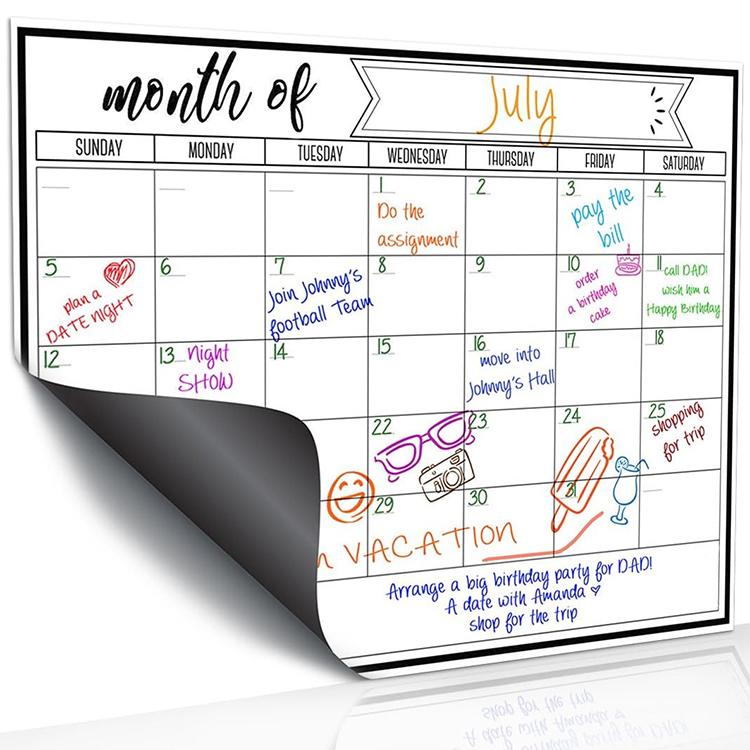 21x28cm Monthly Plan Magnetic Refrigerator Message Board