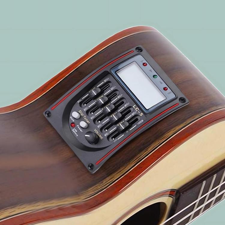 LC-5 Guitar Four-band Equalizer EQ Wooden Guitar Modified Pickup - Black