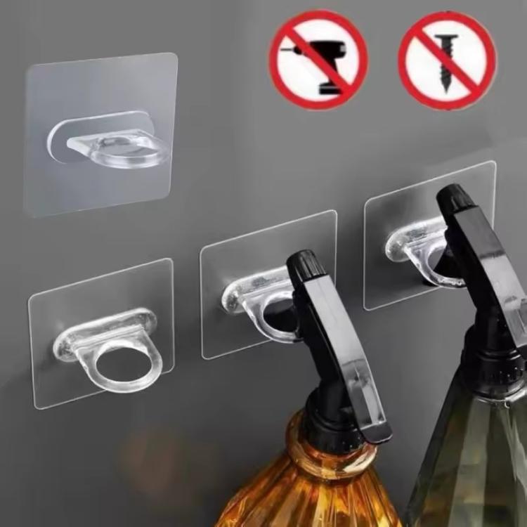 100pcs/Pack Multifunctional Transparent Self-Adhesive Round Hook