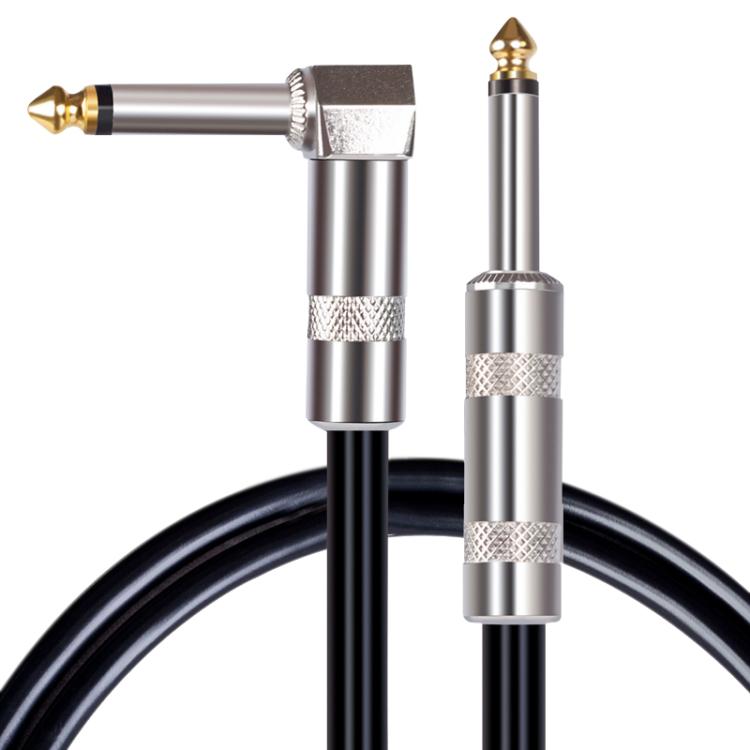6.35mm Plug Straight to Elbow Electric Guitar Audio Cable, Length:5m