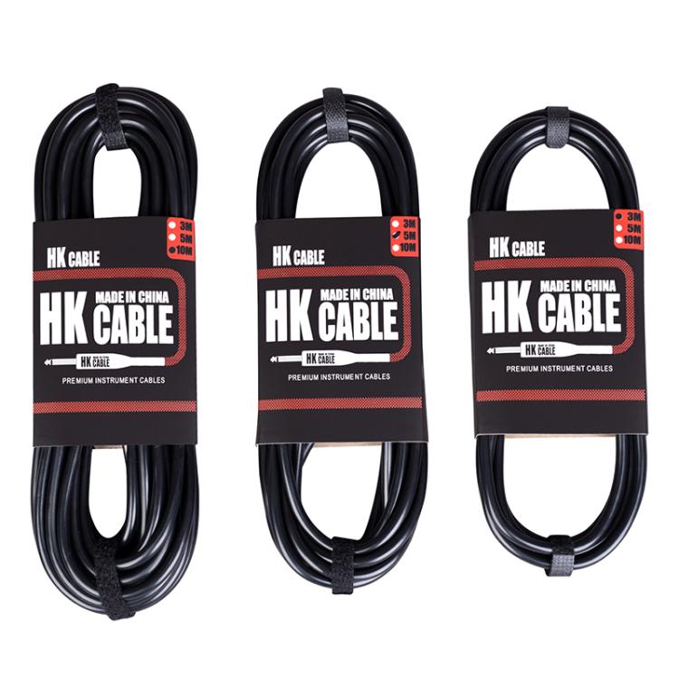 6.35mm Plug Straight to Elbow Electric Guitar Audio Cable, Length:10m
