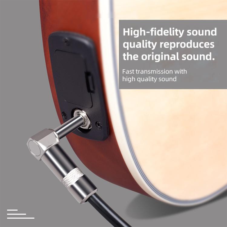 6.35mm Plug Straight to Elbow Electric Guitar Audio Cable, Length:5m