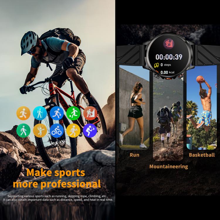 LOKMAT APPLLP 8 Pro 4G Smart Watch, 1.58 inch SC8541E Quad Core, 3GB+32GB, Android 8.1, GPS, Heart Rate - Black