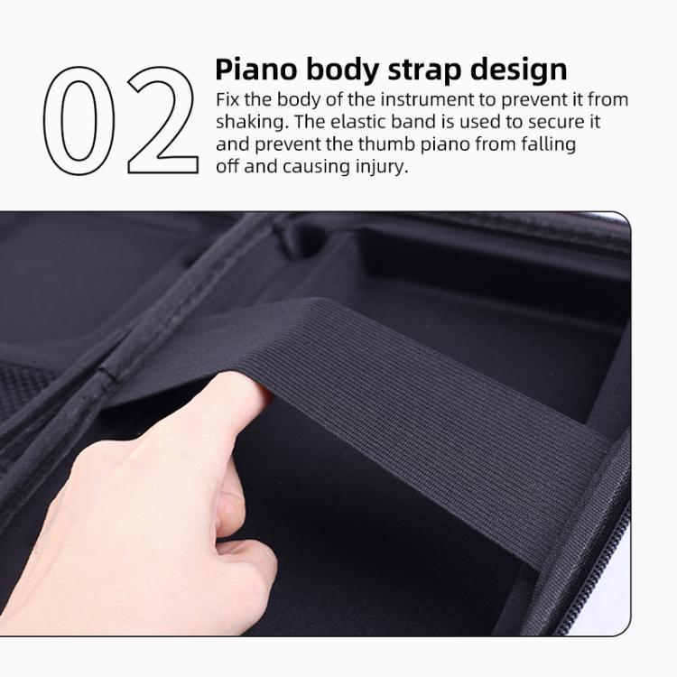 17 Keys Portable Kalimba Thumb Piano Bag - Black