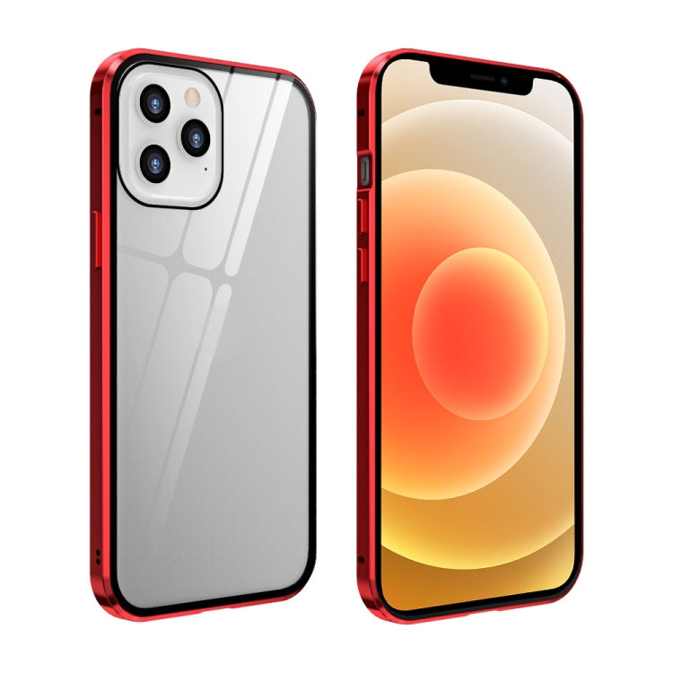 For iPhone 12 mini Double Sides Tempered Glass Magnetic Adsorption Metal Frame Anti-peep Screen Case