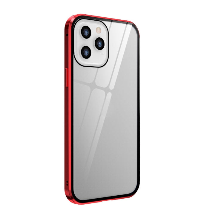 For iPhone 12 mini Double Sides Tempered Glass Magnetic Adsorption Metal Frame Anti-peep Screen Case