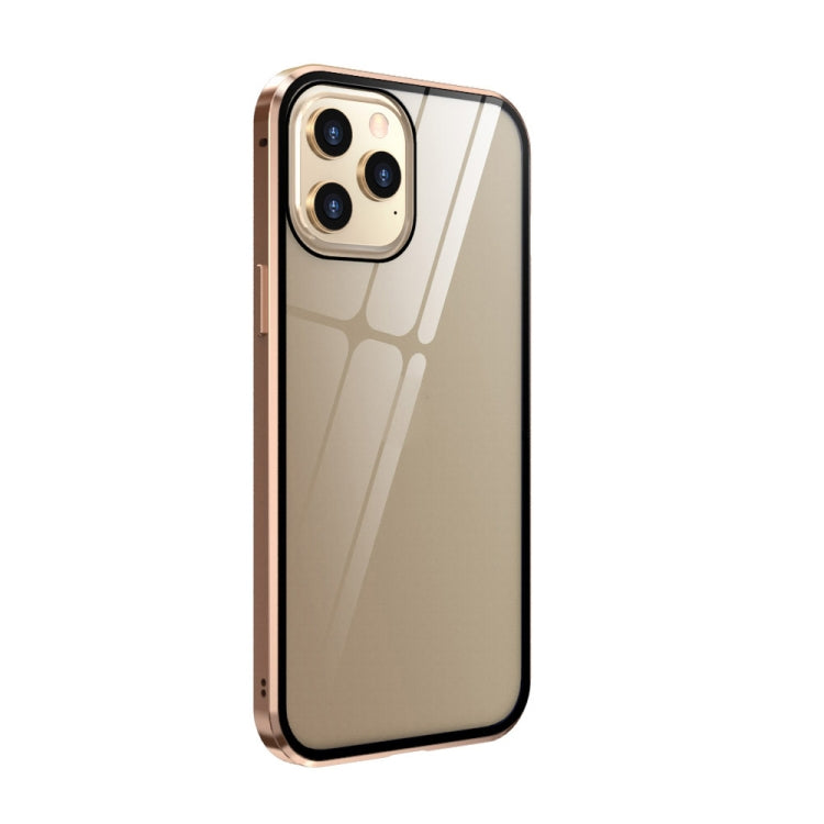 For iPhone 12 mini Double Sides Tempered Glass Magnetic Adsorption Metal Frame Anti-peep Screen Case