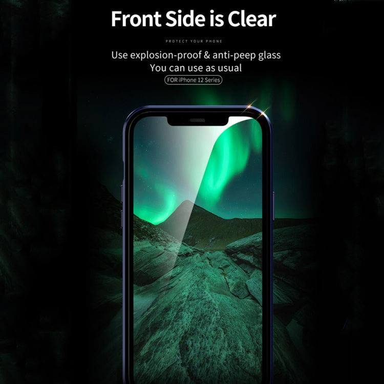 For iPhone 12 mini Double Sides Tempered Glass Magnetic Adsorption Metal Frame Anti-peep Screen Case