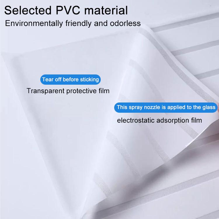 5pcs/Pack Static Electricity Anti-Collision Striped Frosted Privacy Glass Sticker, Style:White Stripes 40cm x 1m
