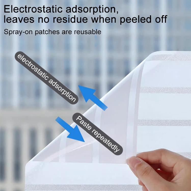 5pcs/Pack Static Electricity Anti-Collision Striped Frosted Privacy Glass Sticker, Style:Small Stripes 30cm x 1m