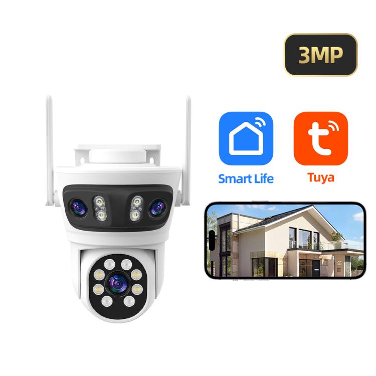 RH-TC3L 3MP Triple Lens HD Outdoor PTZ Security Dome Camera